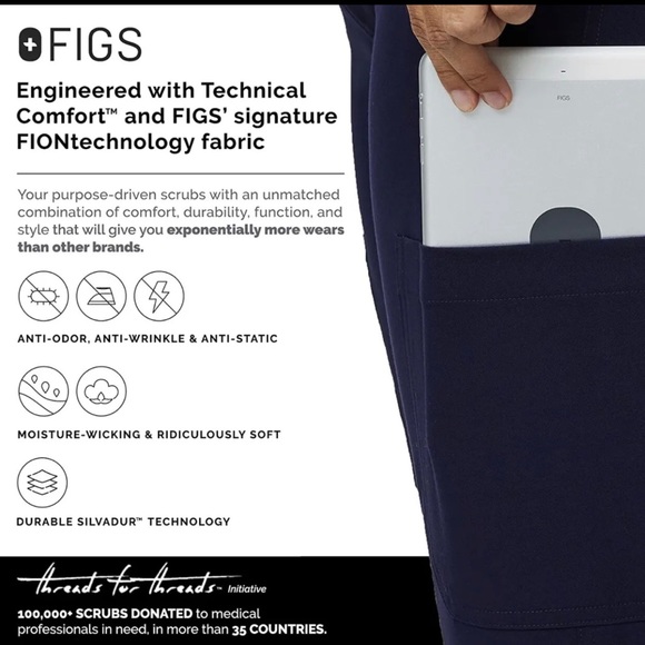 FIGS YOLA Skinny Maternity Scrub Pants for Women - Tall Large - NEW - Picture 3 of 5